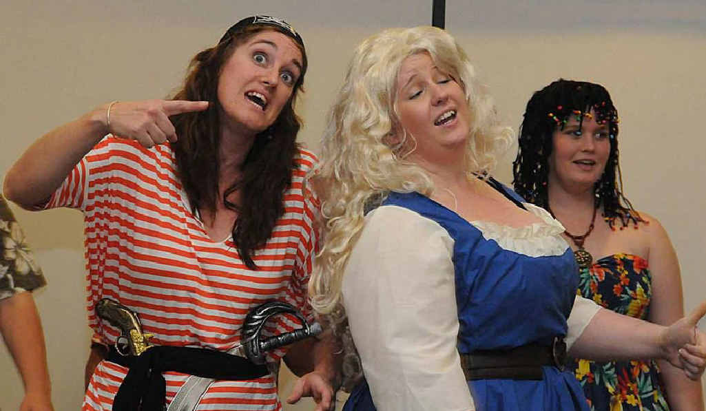 Claire Adamik, Dani Bell and Anna Hanlon in fine voice for GTA’s The Pirate Prince, which the audience is encouraged to join in the fun. Claire Adamik, Dani Bell and Anna Hanlon in fine voice for GTA’s The Pirate Prince, which the audience is encouraged to join in the fun.